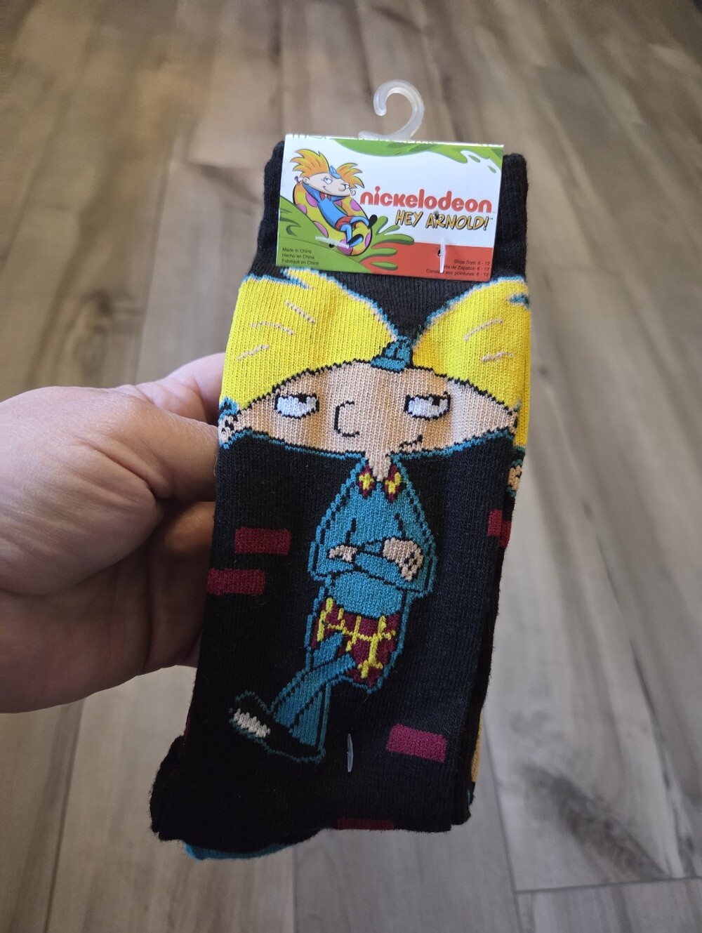 Nickelodeon Hey Arnold! Men’s Black Novelty Socks